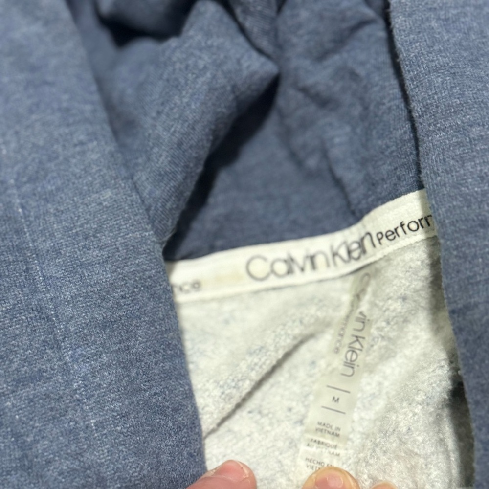 Calvin Klein Cropped Hoodie Blue Logo Size M - Picture 8 of 8